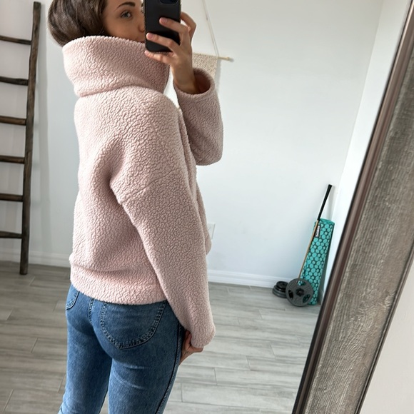J Crew Womens Pullover Fleece Sherpa Polartec Half-zip Pink Size Small - Picture 3 of 13